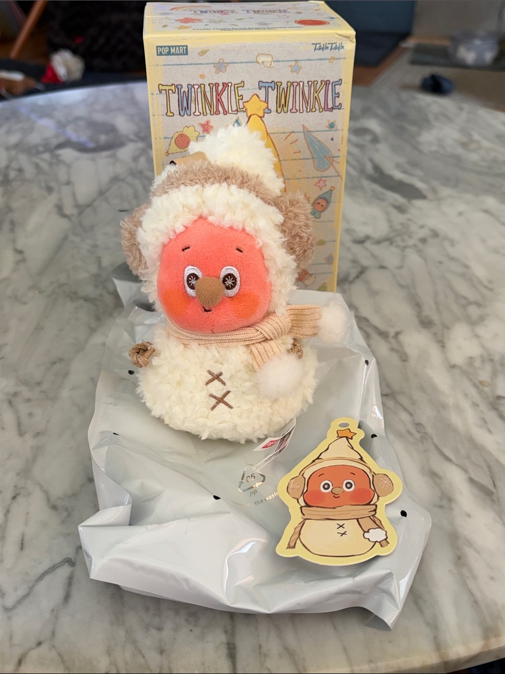 Twinkle Twinkle Plush Hug from a Snowman- Cream & white